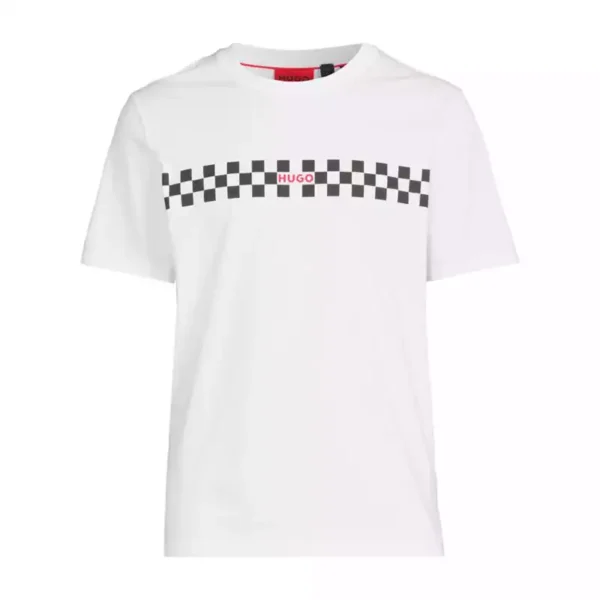 Remera Blanca con logotipo mosaicos Hugo Boss