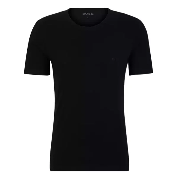 Remera negra con logo bordado Hugo Boss